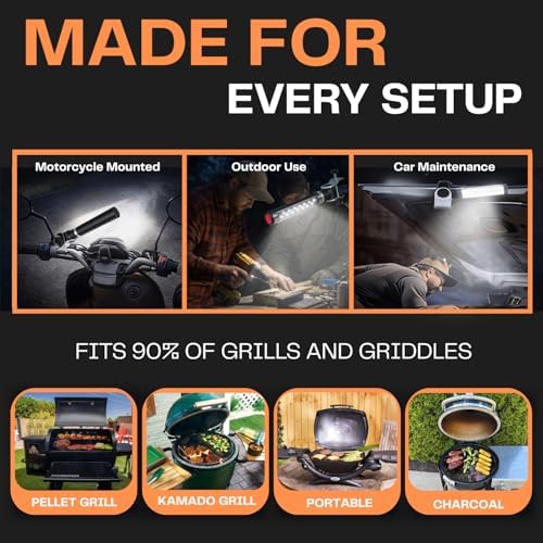 Light Accents 180° LED BBQ Grill Light | Blackstone Griddle and Weber Grill | Outdoor Grilling Gifts for Men Dad Husband, Portable Grill Accessories, Flexible Outdoor BBQ Light - Image 5