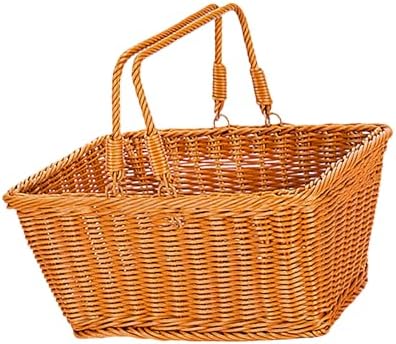 Elegant PE Handwoven Oval Storage Basket for Outdoor Camping Picnics and Home Decoration - Image 4
