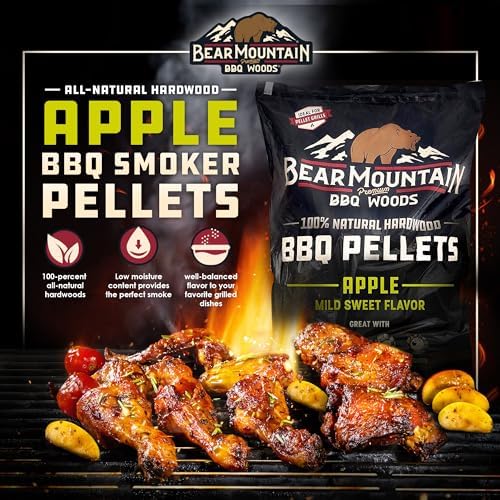 Bear Mountain Apple Wood Pellets for Smoker, Grill, & BBQ, 40lb Bag - Image 2