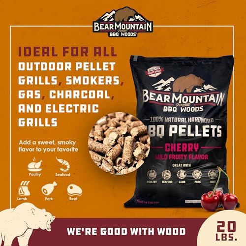Bear Mountain 2-Pack All Natural Wood Pellets for Smoker, Grill & BBQ, 20 Lbs, Cherry - Premium Hardwood Barbecue Pellets for Indoor and Outdoor Grilling - Image 3