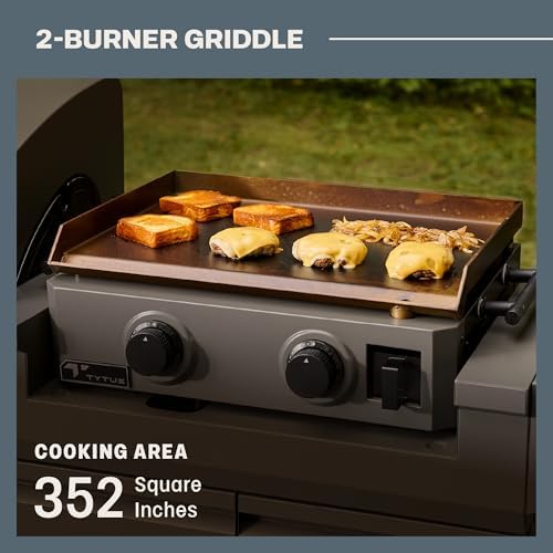 Tytus 2-in-1 Gas Grill 4-Burner, Gas Griddle & Cover, Prep Cart, 721 sq in - Image 5