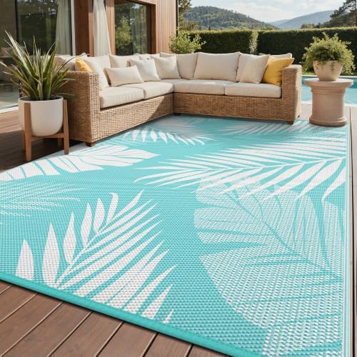 GENIMO Outdoor Rug, Waterproof Plastic Rugs for Patio, 8'x10' Ocean White by GENIMO