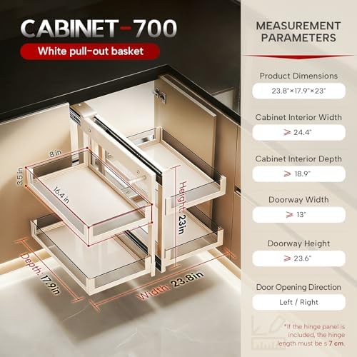 Blind Corner Cabinet Pull Out Organizer, 28" Cabinet, Soft Close - Image 2
