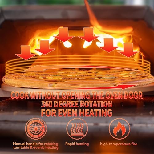 Semi-Automatic Silver 12 Outdoor Pizza Oven Portable Wood Fired Pizza Oven Outdoor Cooking Pizza Maker Portable Pizza Oven for Authentic Stone Baked Pizzas - Image 3