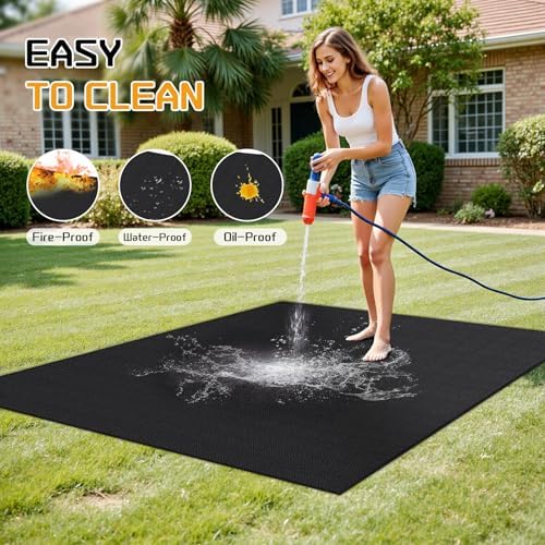 80 x 48 Inch Extra Large Under Grill Mats for Outdoor Grill, Double-Sided Fireproof BBQ Grill Mat, Waterproof Oilproof Heavy-Duty Protector for Charcoal Gas Grills, Fire Pits, Deck, Patio and Lawn - Image 7