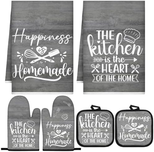 Sratte 6 Pcs Kitchen Decor Accessories Set, Kitchen, Dark Gray Wood by Sratte