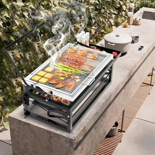 Rotating Flip Charcoal Grill for Outdoor Camping BBQ Cooking - Image 4