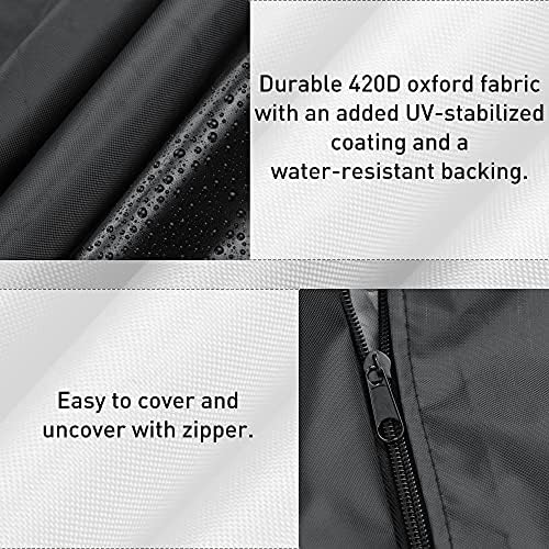 Patio Heater Covers with Reflective Strip,Outdoor Heater Cover Waterproof,Dustproof,Wind-Resistant,Sunlight-Resistant,Snow-Resistant,Black,89.5''x 33.5" Dome x 19.5" Base - Image 6