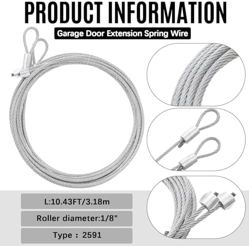 Tandefio #41 20 ft Roller Chain for Gate Openers with 2 Connecting Links and Cable Garage Door Opener Chain for Automatic Sliding Gate Extension Replacement Garage Hanger Door Karts - Image 3