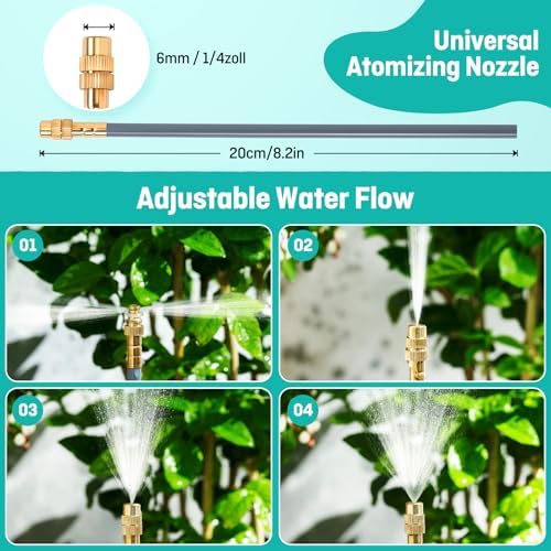 131FT Drip Irrigation System 1/4", 360° Adjustable Misting Kit for Outdoor - Image 4