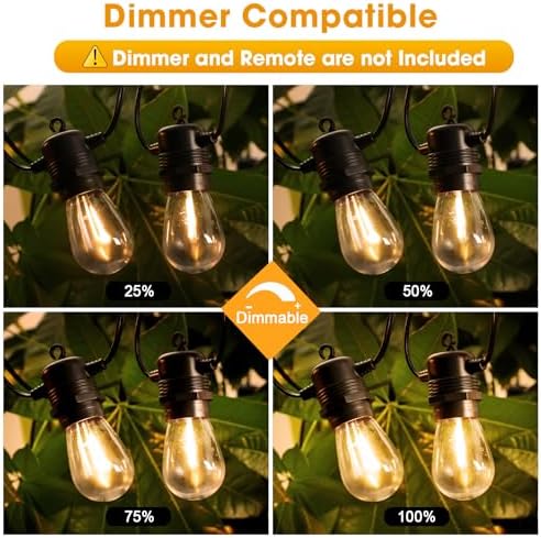 GvvooHome Outdoor String Lights, 36FT LED Waterproof Patio Lights - Image 3