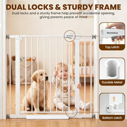 Mumeasy 29.7-40.6" Baby Gate for Stairs, Auto Close Dog Gate for Doorways - Image 3