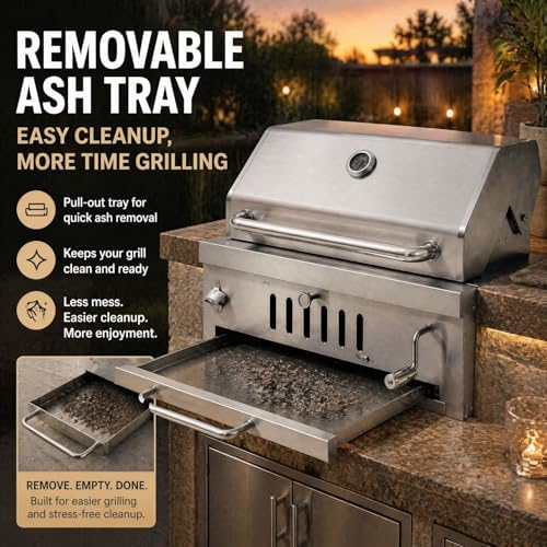 28In Large Built in Charcoal Grills for Outdoor Kitchen Island - Image 6