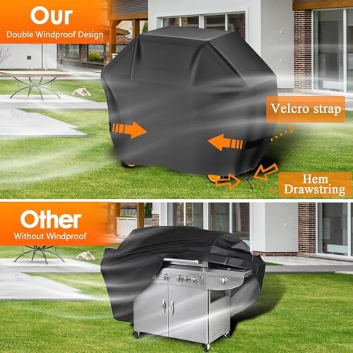 Aoretic 72-inch BBQ Gas Grill Cover for Outdoor Grills - Waterproof, Anti-UV for Weber, Char-Broil, Monument, Dyna-Glo, Nexgrill - Spun Polyester - Image 4