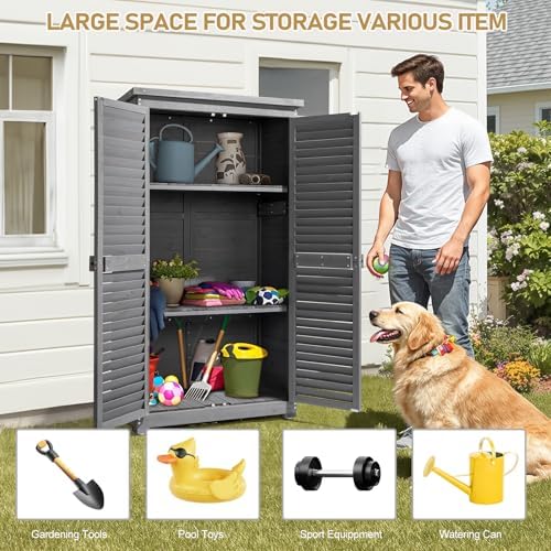 Outvita Outdoor Storage Cabinet, 63in, Grey - Image 7