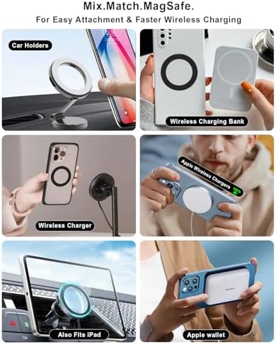 Magnetic Adapter Ring, Compatible with Kindle Pop Socket Magnetic,for Magsafe Accessories & Wireless Charging for iPhone 16/15/14/13/12 Mini Plus Pro Max/Pixel 8/ S24 Ultra/ S23 and More - Image 4