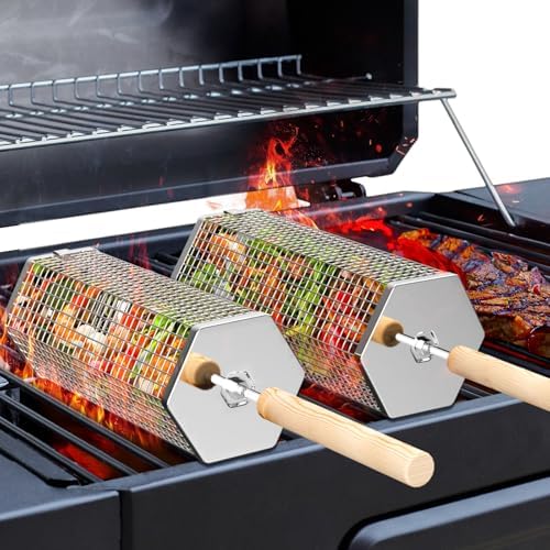 Rolling Grill Basket, Grilling Accessories, Outdoor Camping, Gifts for Men by IvtivfuToys