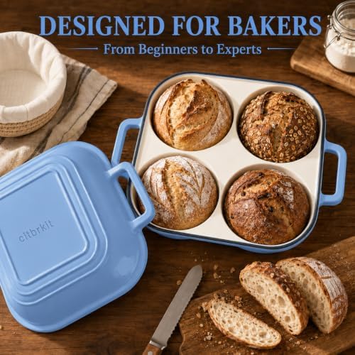 Dutch Oven With Lid, Mini Enamel Sourdough Dutch Oven for Bread Baking - Image 3