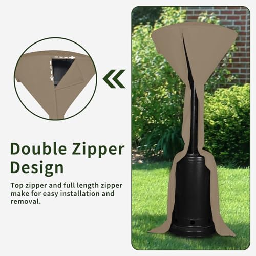 Easy-Going Stand-Up Patio Heater Cover, 95"H x 34"D x 19"B, Camel - Image 4