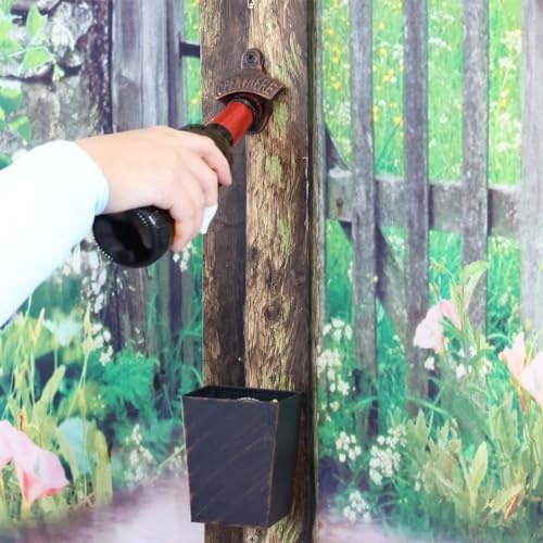 Rustic Stainless Steel Bottle Cap Catcher Wall Mounted with Drainage - Image 3