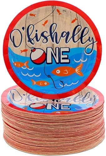 BLUE PANDA Paper Plates - 7-Inch, Multicolor, 80 Pack - Dessert Plates for 1st Birthday Party Decorations by BluePanda