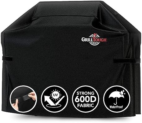GrillTough Heavy Duty BBQ Grill Cover for Outdoor Grill, 52 Inch Black by GrillTough