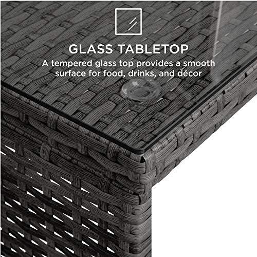 Best Choice Products 4-Piece Outdoor Wicker Patio Conversation Furniture Set for Backyard w/Coffee Table, Seat Cushions - Gray/Cream - Image 4
