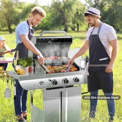 34,000 BTU 3-Burner Propane Gas Grill with Side Burner - Image 2