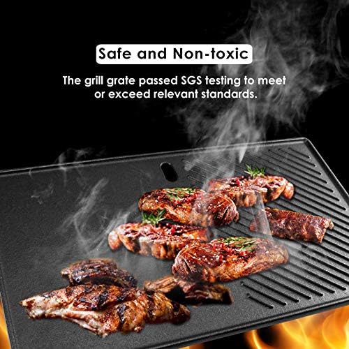 Uniflasy Cast Iron Reversible Grill Stove Top Griddle Pan 16 7/8" Skillet Flat Pan, Cast Iron Grill Griddle Plate for Charbroil 463420508 463420509 Gas Grills Replacement Parts, Cookware Accessories - Image 3