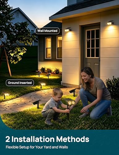 Linkind Solar Lights Outdoor Waterproof LED Spotlights Warm White 4 Pack - Image 6