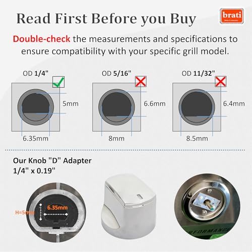 brati Chrome Control Knob Replacement for Char-Broil Performance Series Gas Grill (2017 and Newer),Performance Series 4 Burner Grill Replacement Knobs,4 Pcs - Image 2