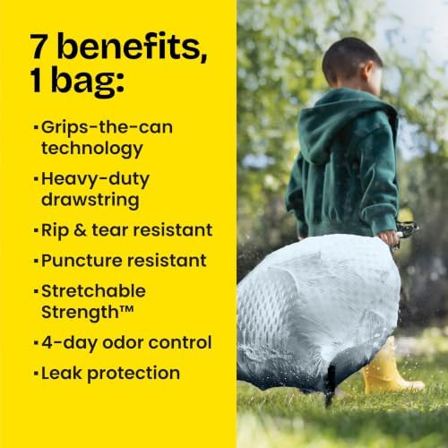 Glad Trash Bags, ForceFlex Tall Kitchen Drawstring Garbage Bags, Fresh Clean, 13 Gal, 40 Ct (Package May Vary) - Image 5