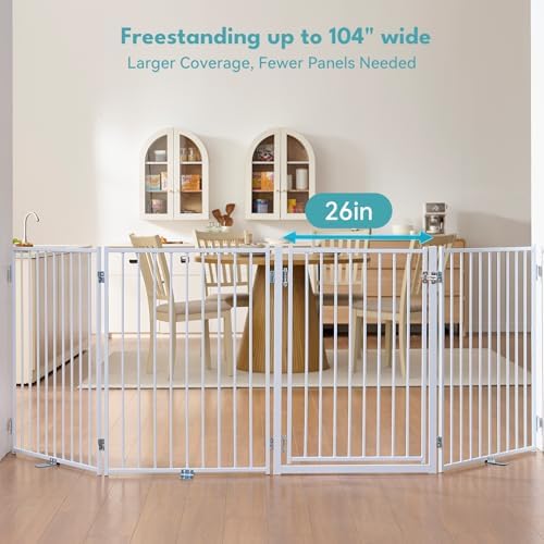 No Pawblems Freestanding Dog Gate with Door for Indoor & Outdoor, 36'' Tall - Image 3