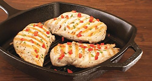 Lodge Pre-Seasoned Cast Iron Square Grill Pan, 10.5 Inches - Image 4