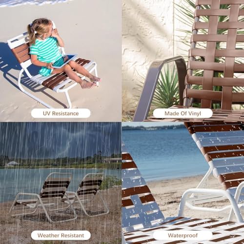 LukLoy 2" Wide 20ft Long Vinyl Straps for Patio Chairs Repairs, Brown - Image 5