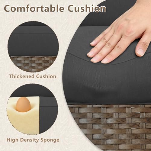 LOUVIXA 7 Piece Outdoor Patio Furniture Set, Outdoor Sectional Sofa, Wicker Rattan Patio Furniture, Patio Conversation Set with Coffee Table & Cushions - Image 5