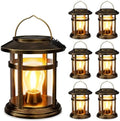 Solar Lantern Outdoor Waterproof, 6 Pack Bright Hanging Solar Lights for Outside Decorative, Upgraded Solar Powered Lanterns LED Lighting for Garden Patio Porch Decor Gifts (Antique Copper) by BONLION