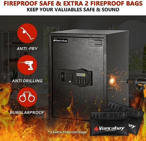 Voncabay Money Safe Box for Home with Digital Keypad, 2.2 Cu. Ft., Black - Image 2