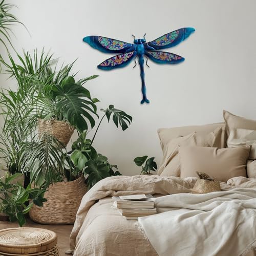 LIFFY Metal Dragonfly Wall Decor Handmade - Outdoor Metal Wall Art Decor for Patio Garden Fence Living Room, Bedroom, Dragonfly Gifts - Image 6