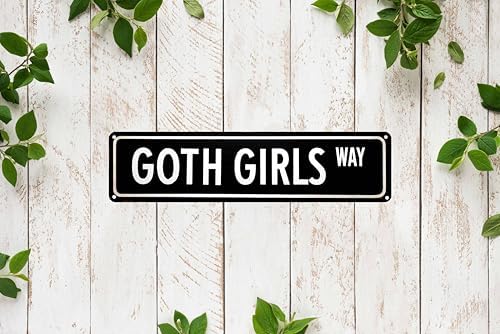 Goth Girls Way Metal Sign 4x16in Aesthetic Street Plaque for Room Door Bar Hallway Home Retro Decor Gift - Image 6