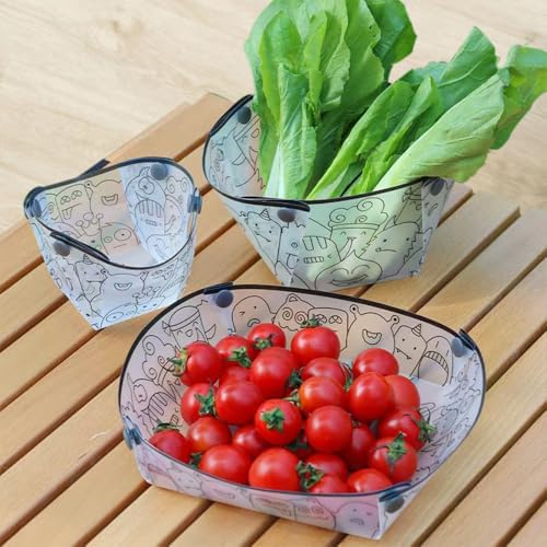 MIUPOO Collapsible Plate Set,Portable Mess Kit,Food Grade Material Free Folding Plate for Lunch Family Picnic, 8×7.5×2.2 Inches,4 Pieces. - Image 6