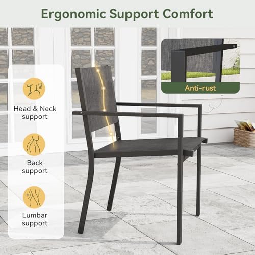 7-Piece Patio Table and Chairs Set for 6, All Weather Patio Dining Sets - Image 4