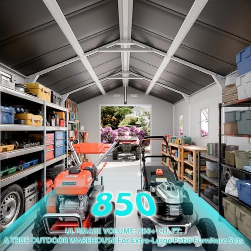 WACASA 10x14 FT Large Resin Plastic Outdoor Storage Shed, Floor Included - Image 2