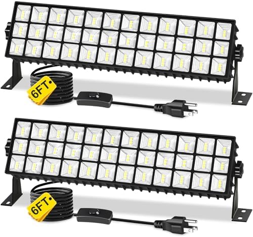 14000LM 100W LED Shop Lights, Plug in Garage Light for Workbench, 2 Pack by YQNLIFA-BlackLightParty