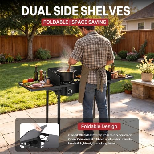 2 Burner Propane Camp Stove | 150,000 BTU | High Pressure Gas Burners - Image 4