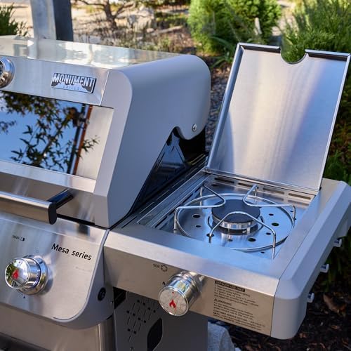 Monument Grills Mesa Series, 3+1 Outdoor Barbecue Stainless Steel Propane Gas Grill, 3 Burners & 1 Side Burner 48,000 BTU Patio Garden Grill with Knob Controls, Mesa305 - Image 6