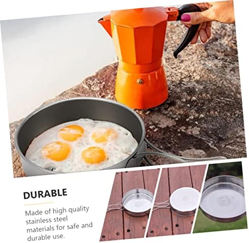 VANZACK Outdoor Pan Camping Cooking Pot Backpacking Cookware Outdoor Cookware Cooking Pan Camp Bbq Frying Portable Cutlery Cooking Utensil Non-stick Portable - Image 2