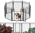 Gardner Pet Dog Playpens, 32" H 8 Panels Dog Pen Outdoor/Indoor Dog Fence Exercise Pen for Small/Medium/Large Dogs, Foldable Pet Play Yard Gate with Gravity Automatic Lock, Pet Playpen, Black by GardnerPet