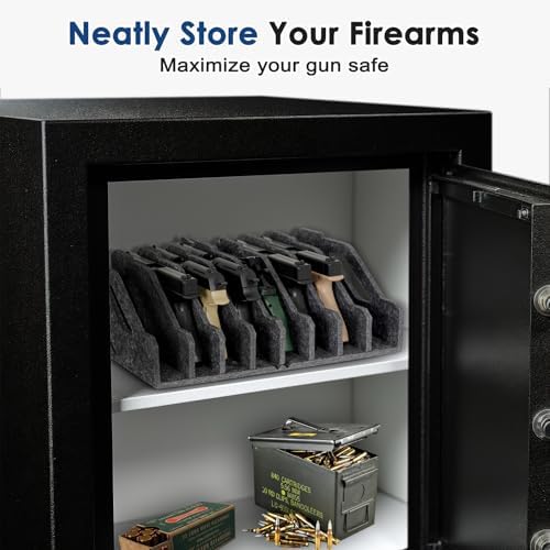 Pistol Rack for Gun Safe, Soft Felt, Handgun Rack, Revolver Firearm Holder - Image 2