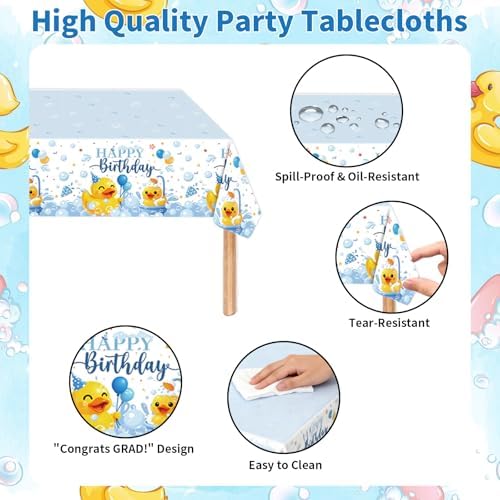 121PCS Duck Birthday Decorations Party Supplies for 24 Guests - Image 3